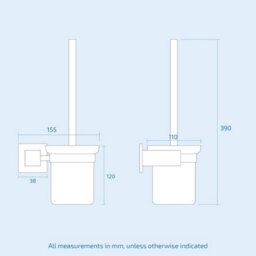 Nes Home Matte Black Toilet Brush And Holder - thumbnail 2