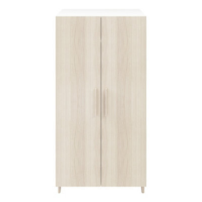 GoodHome Atomia Freestanding Matt White Oak Effect Chipboard Wardrobe (H)1875mm (W)1000mm (D)580mm - image 1
