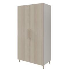 GoodHome Atomia Freestanding Matt White Oak Effect Chipboard Wardrobe (H)1875mm (W)1000mm (D)580mm - thumbnail 2