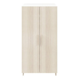 GoodHome Atomia Freestanding Matt White Oak Effect Chipboard Wardrobe (H)1875mm (W)1000mm (D)580mm - thumbnail 1