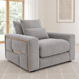 Furnishings For Less UK Juno Grey Chenille Armchair With Removable Seat & Back Cushions - thumbnail 2
