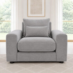 Furnishings For Less UK Juno Grey Chenille Armchair With Removable Seat & Back Cushions - thumbnail 3