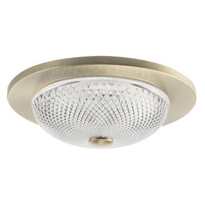 Happy Homewares Modern Bathroom Ceiling Light Fitting With Clear Diamond Effect Glass - image 1