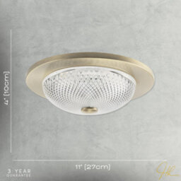 Happy Homewares Modern Bathroom Ceiling Light Fitting With Clear Diamond Effect Glass - thumbnail 7