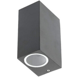 CGC Lighting Cgc Black Rectangle Double Spotlights Outdoor Garden Porch Patio Wall Light - thumbnail 2