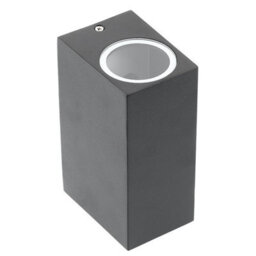 CGC Lighting Cgc Black Rectangle Double Spotlights Outdoor Garden Porch Patio Wall Light - thumbnail 3