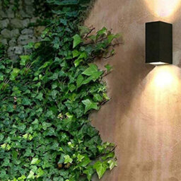 CGC Lighting Cgc Black Rectangle Double Spotlights Outdoor Garden Porch Patio Wall Light