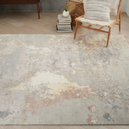 Silver Handmade Luxuriousmodern Wool Easy To Clean Abstract Dining Room Bedroom And Living Room Rug -259Cm X 351Cm - thumbnail 4