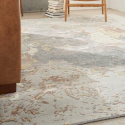 Silver Handmade Luxuriousmodern Wool Easy To Clean Abstract Dining Room Bedroom And Living Room Rug -259Cm X 351Cm - thumbnail 5