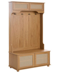 Wyld And Coco Light Brown Wall-Mounted Shoe Storage Coat Rack, 6 Compartments, 4 Hooks - thumbnail 3