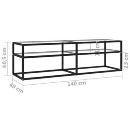 Berkfield Tv Cabinet Transparent 140X40X40.5 Cm Tempered Glass - thumbnail 6