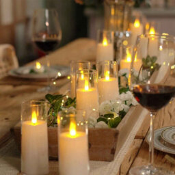 6Pcs Battery Operated Led Flame Less Acrylic Candles 12.5Cm For Party Decor - thumbnail 1