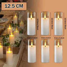 6Pcs Battery Operated Led Flame Less Acrylic Candles 12.5Cm For Party Decor - thumbnail 2