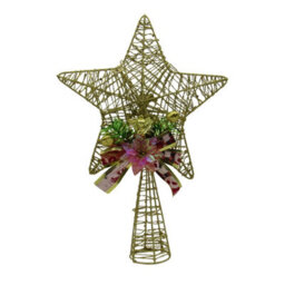 SecureFix Direct Gold Star Christmas Tree Topper (Xmas Decoration Angel Traditional Festive)