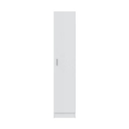 Direct Furniture Suppliers Ltd Vita White Utility Storage Cupboard - 1 Door Cabinet With 3 Shelves - Modular Storage For Kitchen Or Utility Room - thumbnail 2