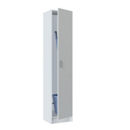 Direct Furniture Suppliers Ltd Vita White Utility Storage Cupboard - 1 Door Cabinet With 3 Shelves - Modular Storage For Kitchen Or Utility Room - thumbnail 4