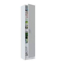 Direct Furniture Suppliers Ltd Vita White Utility Storage Cupboard - 1 Door Cabinet With 3 Shelves - Modular Storage For Kitchen Or Utility Room - thumbnail 5