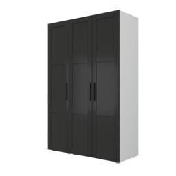 Atomia Contemporary Matt Black 2 Drawer Tall Triple Wardrobe (H)2247mm (W)1000mm (D)580mm - thumbnail 2