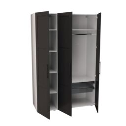 Atomia Contemporary Matt Black 2 Drawer Tall Triple Wardrobe (H)2247mm (W)1000mm (D)580mm - thumbnail 4