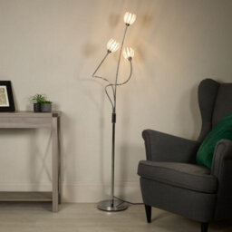 Pagazzi Lighting Pagazzi Isha 3 Light Silver Floor Lamp - thumbnail 1