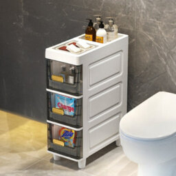 Thehotsale 3-Tier Floor-Standing Storage Cart In Grey Assembly Required