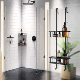 Smedbo Two Tiered Shower Basket Double Soap Caddy /w Hanging Hooks - thumbnail 2
