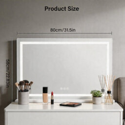 Large Hollywood Led Vanity Mirror With 3 Colour Lights Touch Control Stepless Dimming 80X58Cm - thumbnail 7