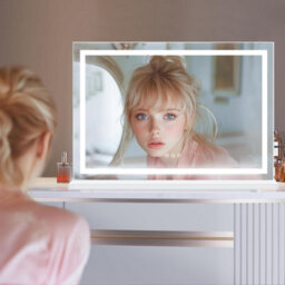 Large Hollywood Led Vanity Mirror With 3 Colour Lights Touch Control Stepless Dimming 80X58Cm - thumbnail 6
