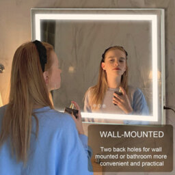 Large Hollywood Led Vanity Mirror With 3 Colour Lights Touch Control Stepless Dimming 80X58Cm - thumbnail 3