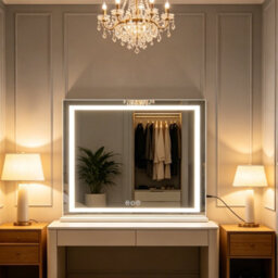 Large Hollywood Led Vanity Mirror With 3 Colour Lights Touch Control Stepless Dimming 80X58Cm - thumbnail 2