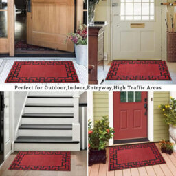 Ameha Non Slip Printed Rug Bedroom Greek Key Style Large Door Floor Carpets (Lexi, 60X110Cm) - thumbnail 3