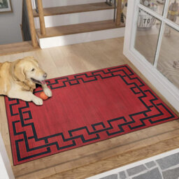 Ameha Non Slip Printed Rug Bedroom Greek Key Style Large Door Floor Carpets (Lexi, 60X110Cm) - thumbnail 4