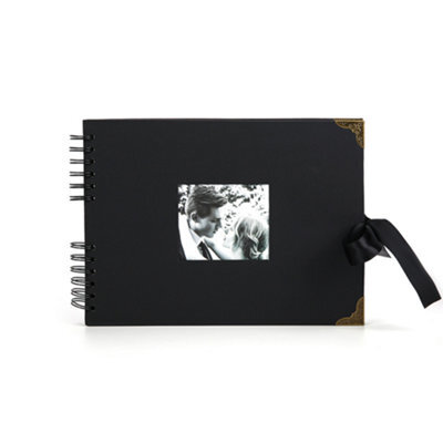 Woodside Home Living Metal Corner Scrap Book Style Photo Album 29Cm X 21.5Cm - Black - image 1
