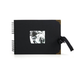 Woodside Home Living Metal Corner Scrap Book Style Photo Album 29Cm X 21.5Cm - Black - thumbnail 1