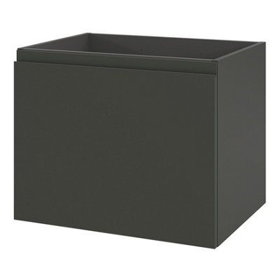 GoodHome Levanna Compact Matt Grey Single Wall-Mounted Bathroom Cabinet (H) 480mm (W) 600mm - image 1