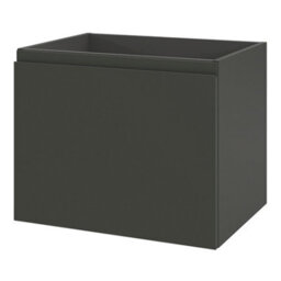 GoodHome Levanna Compact Matt Grey Single Wall-Mounted Bathroom Cabinet (H) 480mm (W) 600mm - thumbnail 1