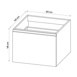 GoodHome Levanna Compact Matt Grey Single Wall-Mounted Bathroom Cabinet (H) 480mm (W) 600mm - thumbnail 3