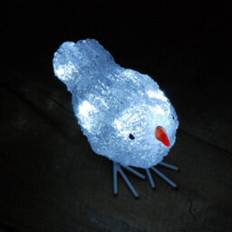 Samuel Alexander Set Of 5 16Cm Light Up Acrylic Christmas Birds With 30 White Leds - thumbnail 9