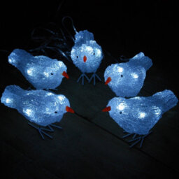 Samuel Alexander Set Of 5 16Cm Light Up Acrylic Christmas Birds With 30 White Leds - thumbnail 6