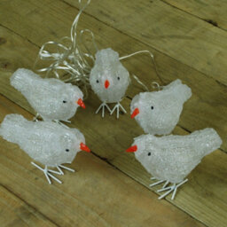 Samuel Alexander Set Of 5 16Cm Light Up Acrylic Christmas Birds With 30 White Leds - thumbnail 8