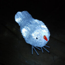 Samuel Alexander Set Of 5 16Cm Light Up Acrylic Christmas Birds With 30 White Leds - thumbnail 4