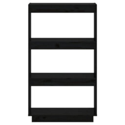 Berkfield Book Cabinet/room Divider Black 60X35X103 Cm Solid Wood Pine - thumbnail 5