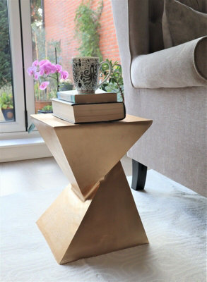 Aspect Furniture Luxore Pyramid Aluminum Side Table/accent Table,gold - image 1