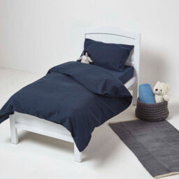 Homescapes Navy Linen Fitted Cot Sheet 60 X 120 Cm, Pack Of 2 - thumbnail 2