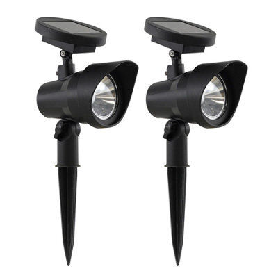 Geezy Solar Garden Spot Lights Led Outdoor Waterproof Adjustable Head Dawn-To-Dusk X2 - image 1