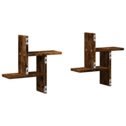 Berkfield Wall Shelves 2 Pcs Smoked Oak 38X12X38 Cm Engineered Wood - thumbnail 6