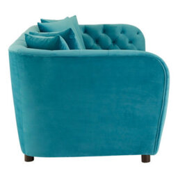 Orsina Functional 3 Seater Cyan Velvet Sofa, Stylish Mid Century Sofa For Bedroom, Comfortable 3 Seater Sofa - thumbnail 3