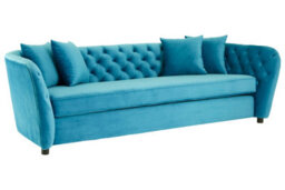 Orsina Functional 3 Seater Cyan Velvet Sofa, Stylish Mid Century Sofa For Bedroom, Comfortable 3 Seater Sofa - thumbnail 2