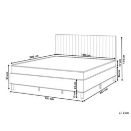 Beliani Divan Bed Fabric Countess 180 X 200 Cm (Eu Super King) Light Grey - thumbnail 3