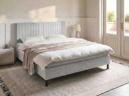 Beliani Divan Bed Fabric Countess 180 X 200 Cm (Eu Super King) Light Grey - thumbnail 2
